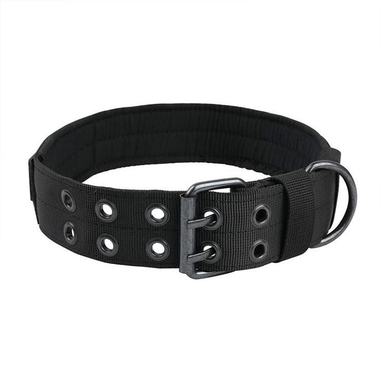 Nylon Tactical Dog Collar with Five Gears Adjusting Pin Buckle