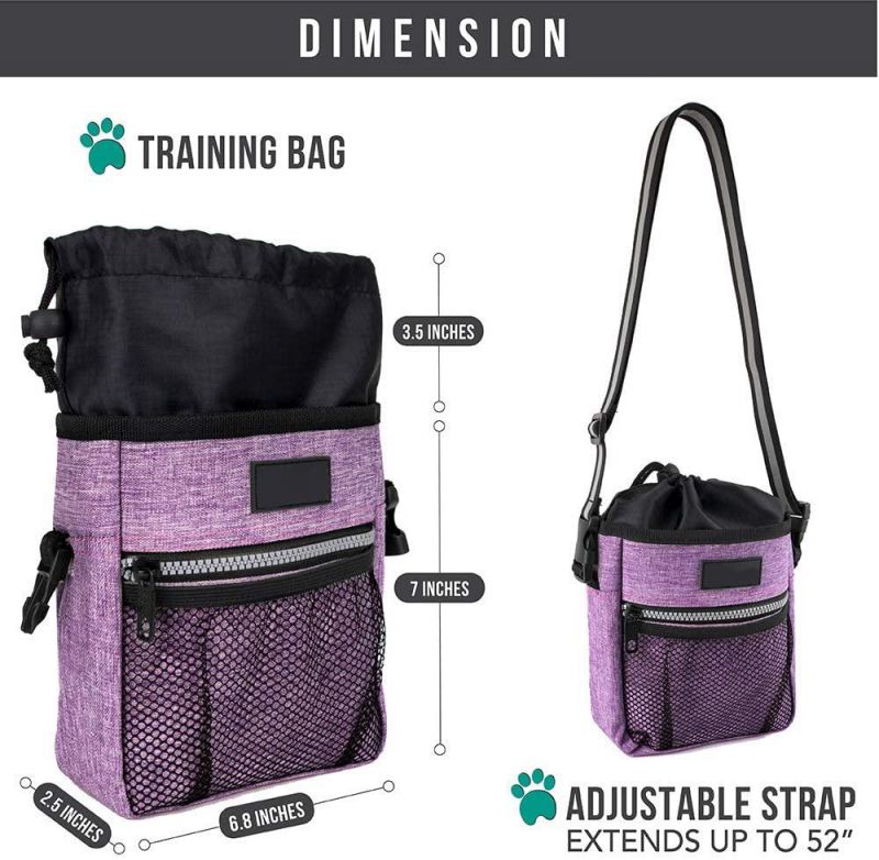 Dog Treat Pouch Dog Training Pouch Bag with Waist Shoulder Strap Poop Bag Dispenser Treat Training Bag