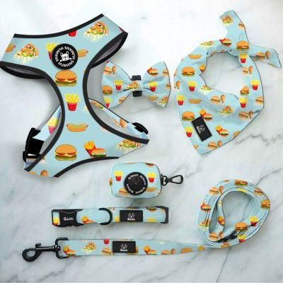 New Pet Vest Harness 6 in 1 Customized Logo and Pattern Soft Dog Leash Dog Harness Set