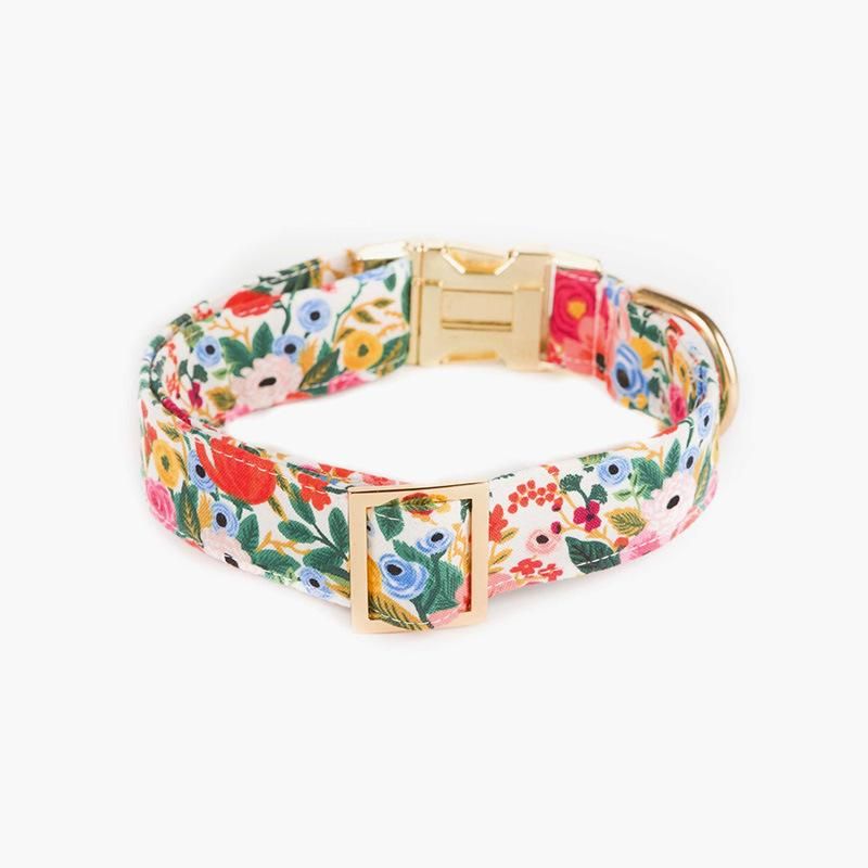 Hot Sell Custom Dog Product Garden Party Cream Metal Buckle Luxury Dog Collar