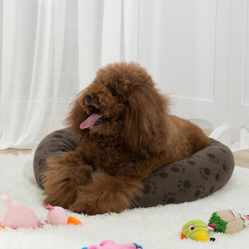 Custom Spot Pattern Comfortable Soft Washable Non-Slip Bottom Round Dog Sleeping Bed