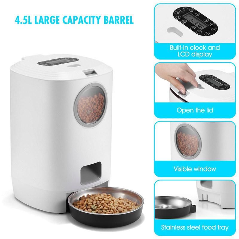 Infrared Sensing Dog Feeder Carrying LCD Screen and Stainless Steel Bowl