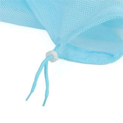 Multifunctional Polyester Pet Bath Shower Mesh Bags Pet Nail Trimming Bags Blue