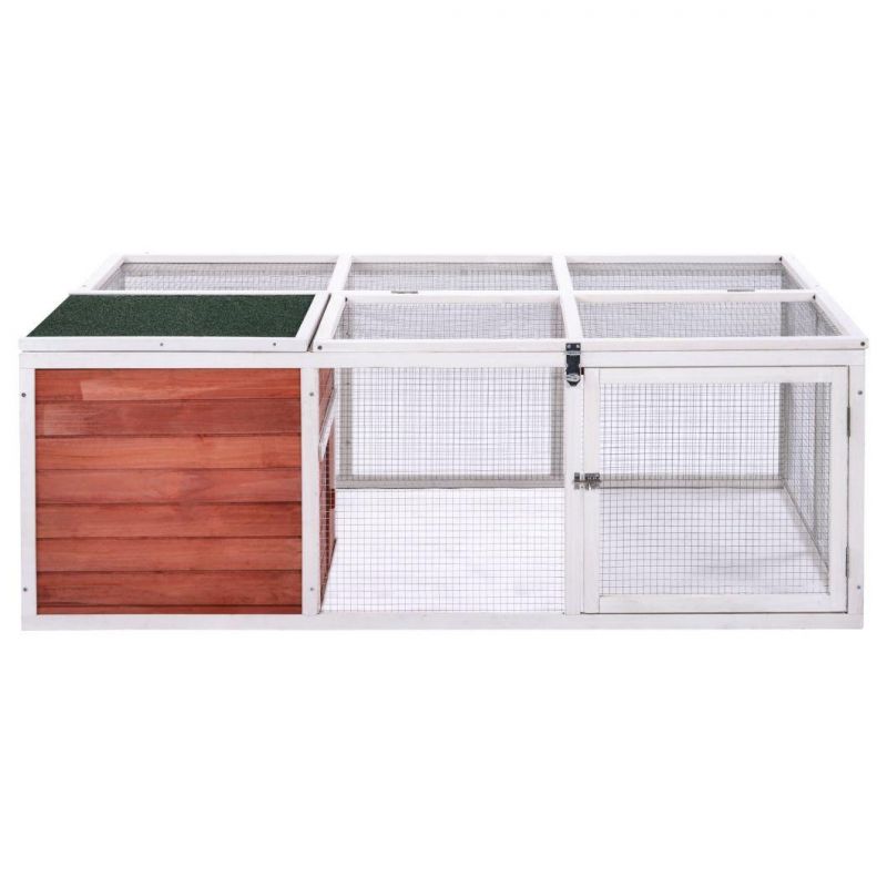 61.8 Inches Dog Playpen Pet House Small Animal with Enclosed Run for Outdoor Garden Backyard