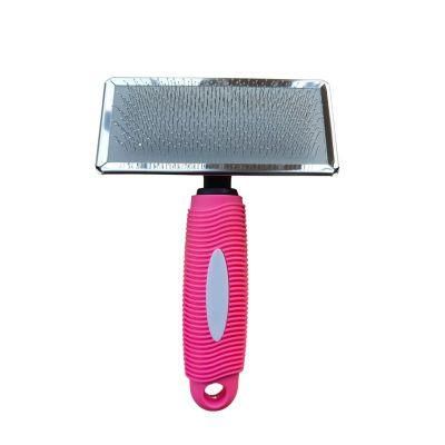 Stainless Steel Pet Shedding Grooming Comb and Brush Pink-M