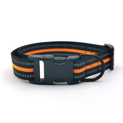 Hight Quality Quick Release, Galvanized Metal Black Buckle Reflective Tape Medium Large Dog Collars