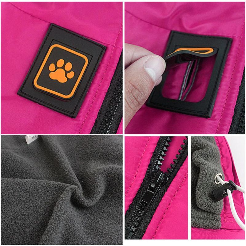 Waterproof Pet Dog Coat Winter Warm Dog Jacket Vest Reflective Sports Clothes with Harness Hole