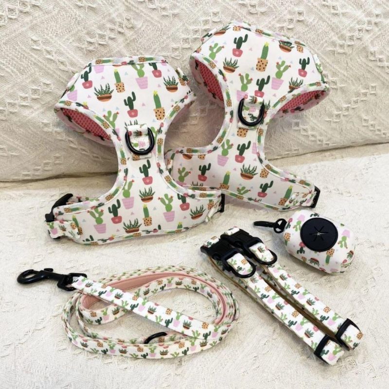 Custom Design/Pattern Reflective Dog Harness Collar Lead Pet Leash Poop Bag