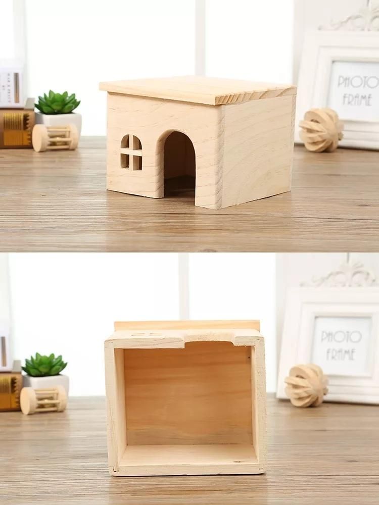 Small Animals natural wooden chewing toys Wood Hamster House Cage rabbit hutch
