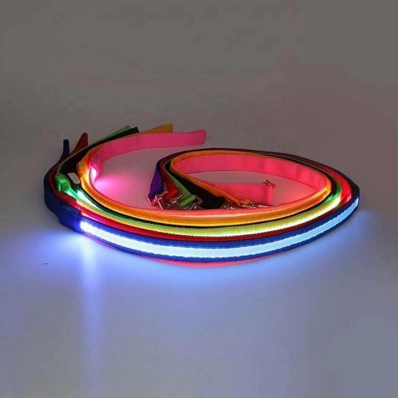 Pet Glow Rope, Glow Multi-Function Buckle Dog Leash, Strap Rope, Pet Belt Light up in Dark - Pink/Pet Toy/Dog Harness