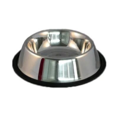 Pretty Multi-Size Stainless Steel Label Engraved Dog Bowl Pet Feeder Pet Dish with No Spill Non Skid Silicone Bottom