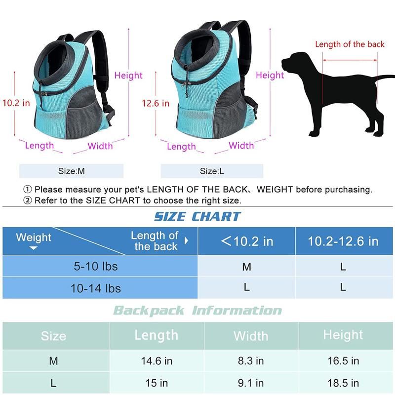 Breathable Puppy Dog Carrier Bag Pet Backpack for Cats Rabbits
