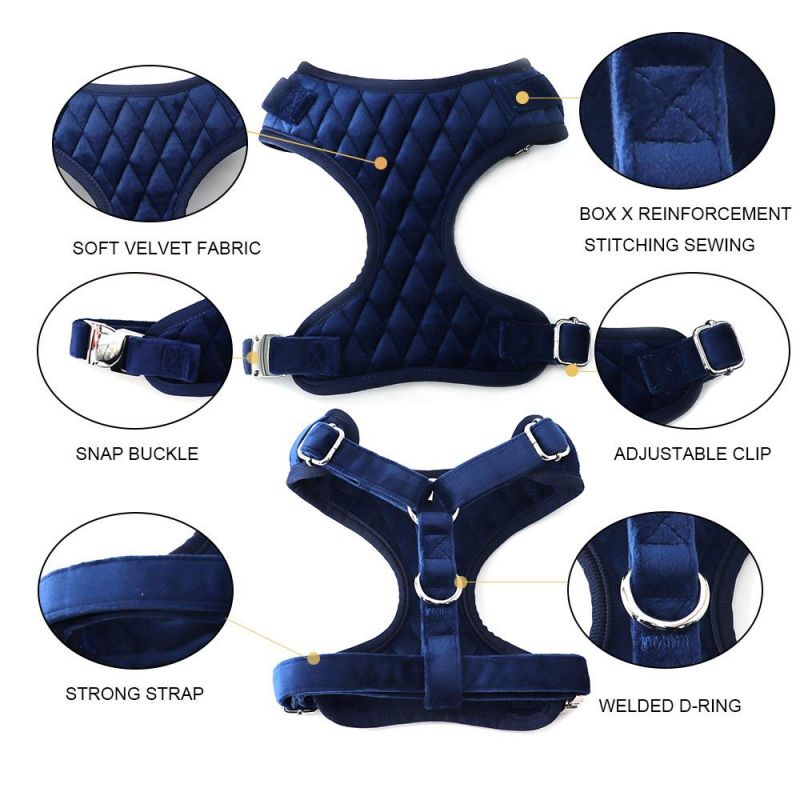 Hot Sale Classic Velvet Grid Dog Collar Leash Set Luxury Style