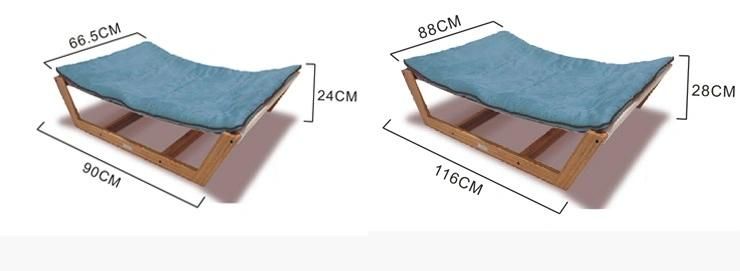 Bamboo Pet Hammock Bed Dog Bed with Machine Washable Mat