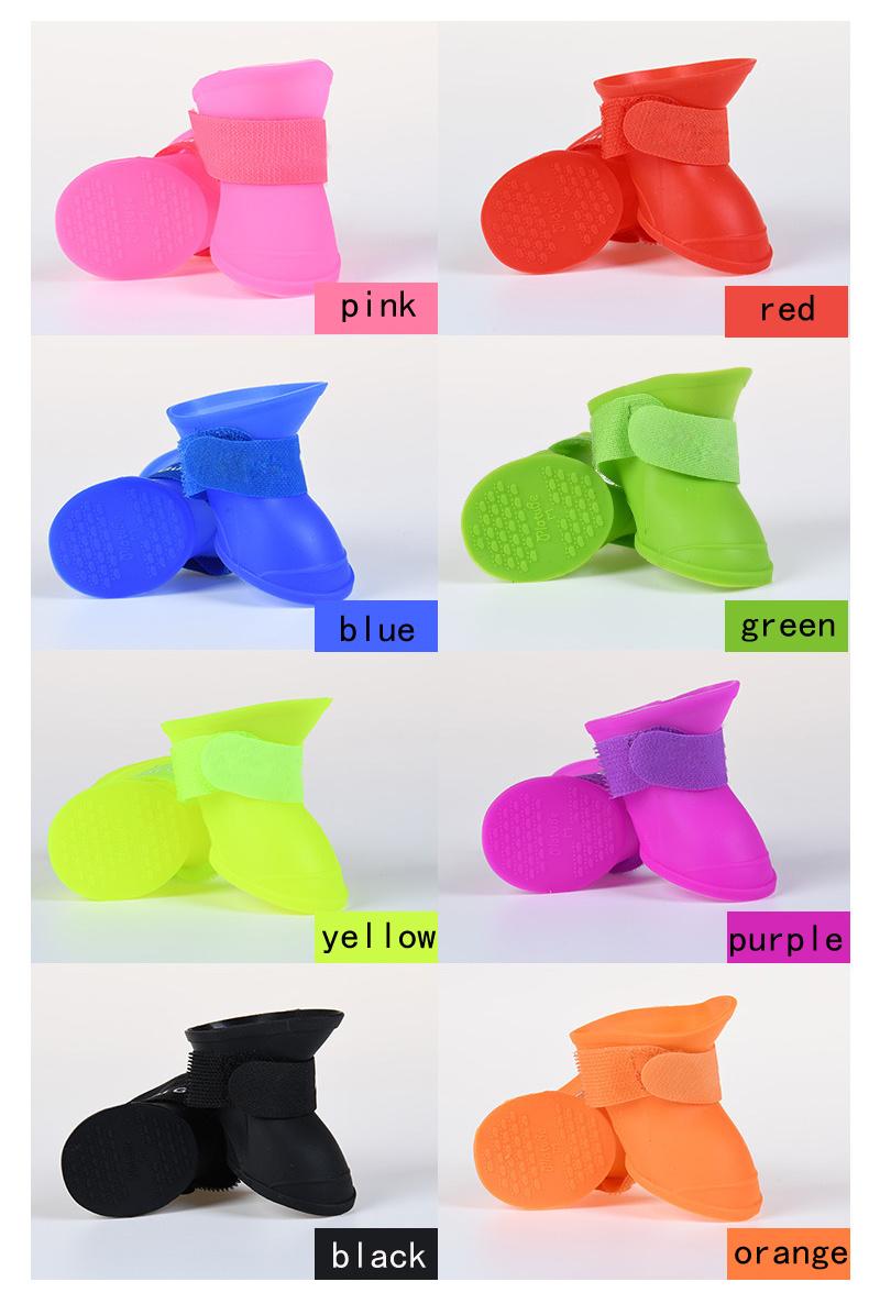 Customized Anti-Slip Waterproof Rubber Silicone Pet Dog Shoes for Rain Pavement Heat