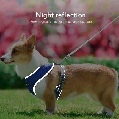 Reflective Vest Adjustable Soft Breathable Dog Harness Nylon Mesh Leash Pet Products