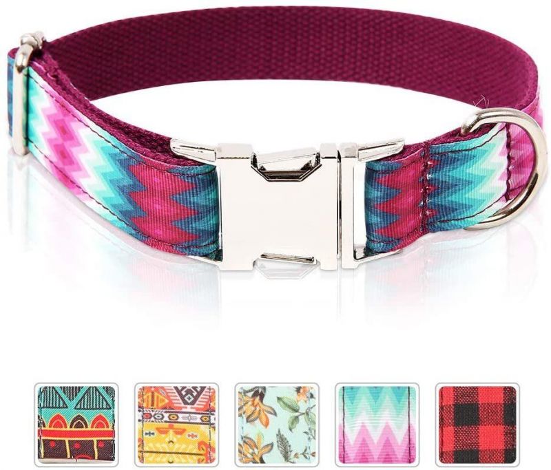 Unique Style Flower Print Adjustable Soft Dog Western Collars