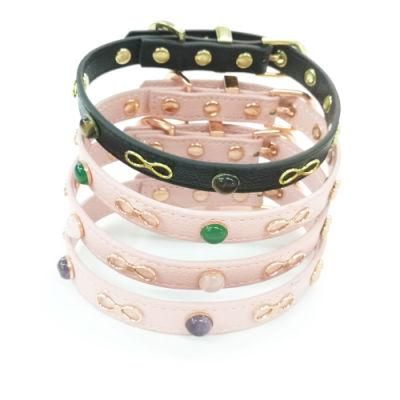 2021 Luxury Design Hot Sales PU and Jade Cat Collars