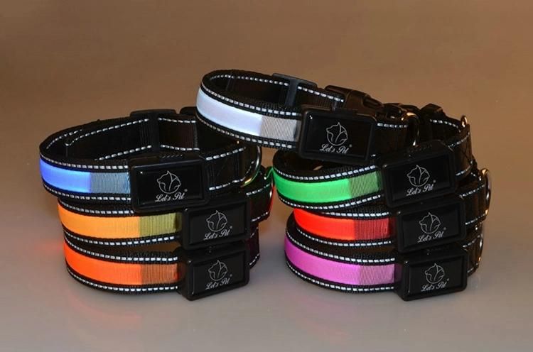 Wholesale Customized Chargeable Flashing Puppy Collar Pets Dog Collar LED