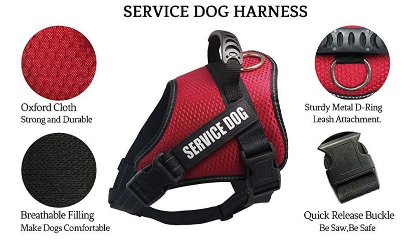 No Pull Dog Harness Adjustable Service Dog Vest Plusreflective Easy for Walking Training