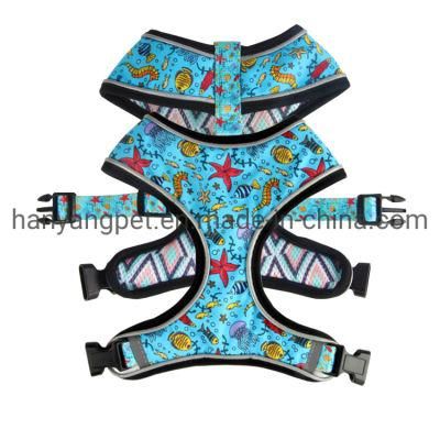 Wholesale Custom Print Pattern Reflective Reversible Dog Harness Pet Vest