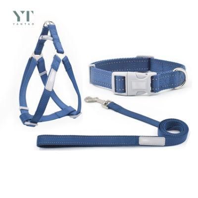 Custom Solid Reflective Personalized Dog Collar Leash Nylon Strap Harness Dog Blank Tough Dog Harness