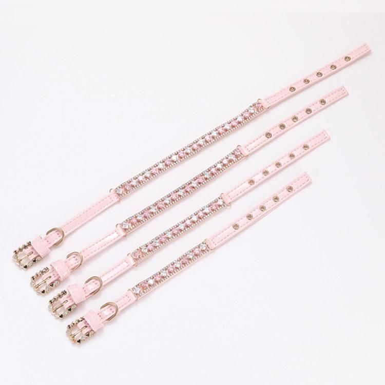 Diamond Pink Bling Dog Collar Luxury Dog Collars Designer Cat Jewelry Necklace Pet Accessories