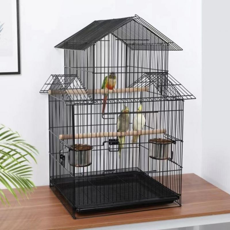 Customized OEM ODM Large Bird Parrot Cage White Metal Bird Cages Parrot Bird Cage