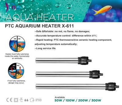 100W PTC Aquarium Stainless Steel Heater for Fish Tanks