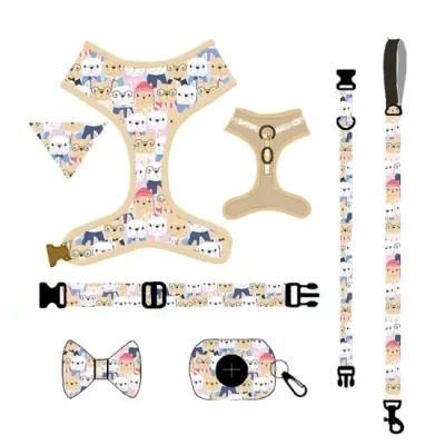 Dog Accessories Pattern Wholesale Reversible Dog Harness and Leash/Pet Toy