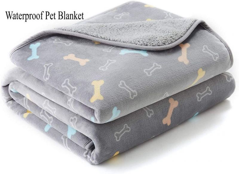 Waterproof Multi-Fuctional Throw Durable Anti Biting Sleeping Bite-Resistant Flannel Fleece Sherpa Pet Blanket