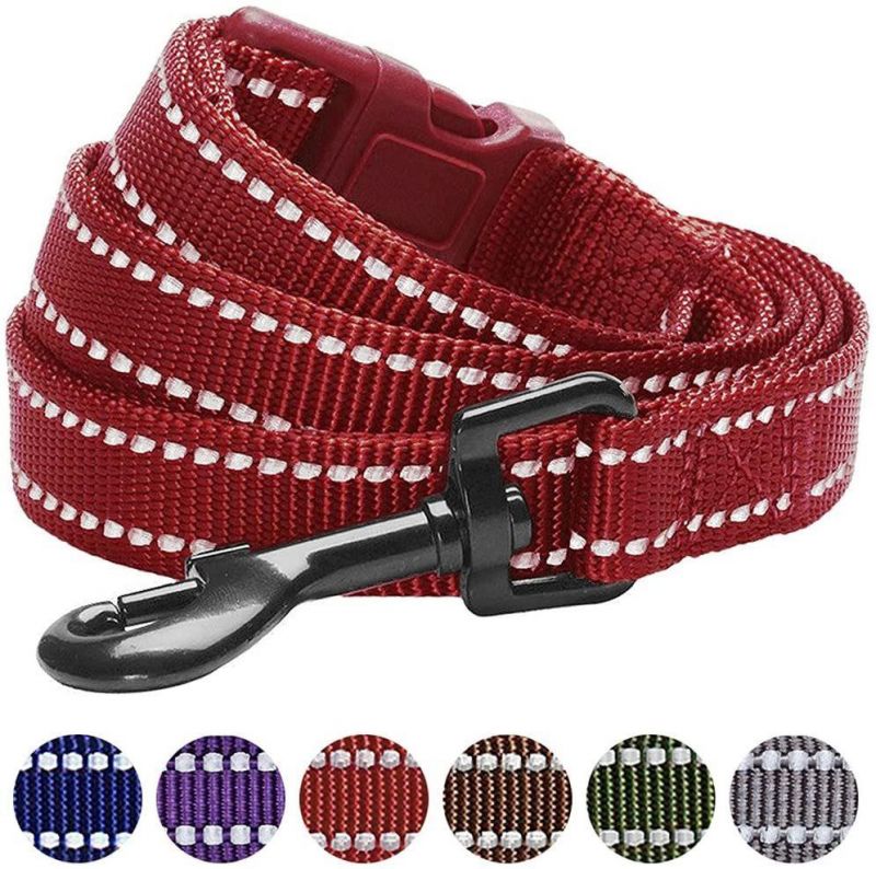 6 Colors Safe & Comfy 3m Reflective Classic Solid Color Dog Leashes