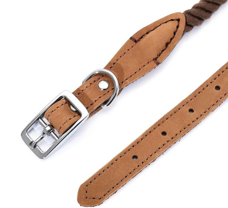 Genuine Leather Belt Collar for Medium Dog Large Dogs