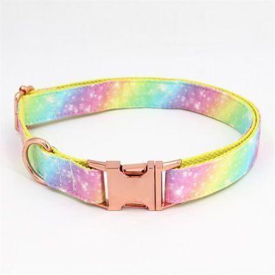 Wholesale Polyester Rainbow Label Colorful Eco-Friendly Dog Training Collar