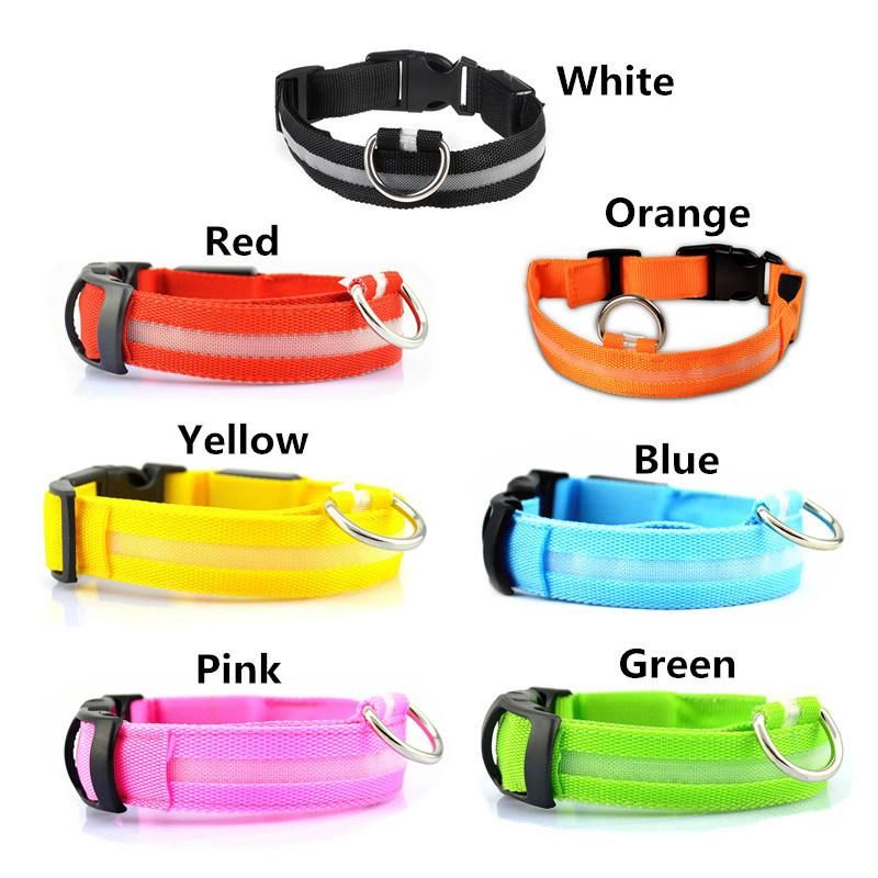 LED Pet Dog Collar Safety Night Light Anti-Lost/ Car Accident Avoid Luminous Collar