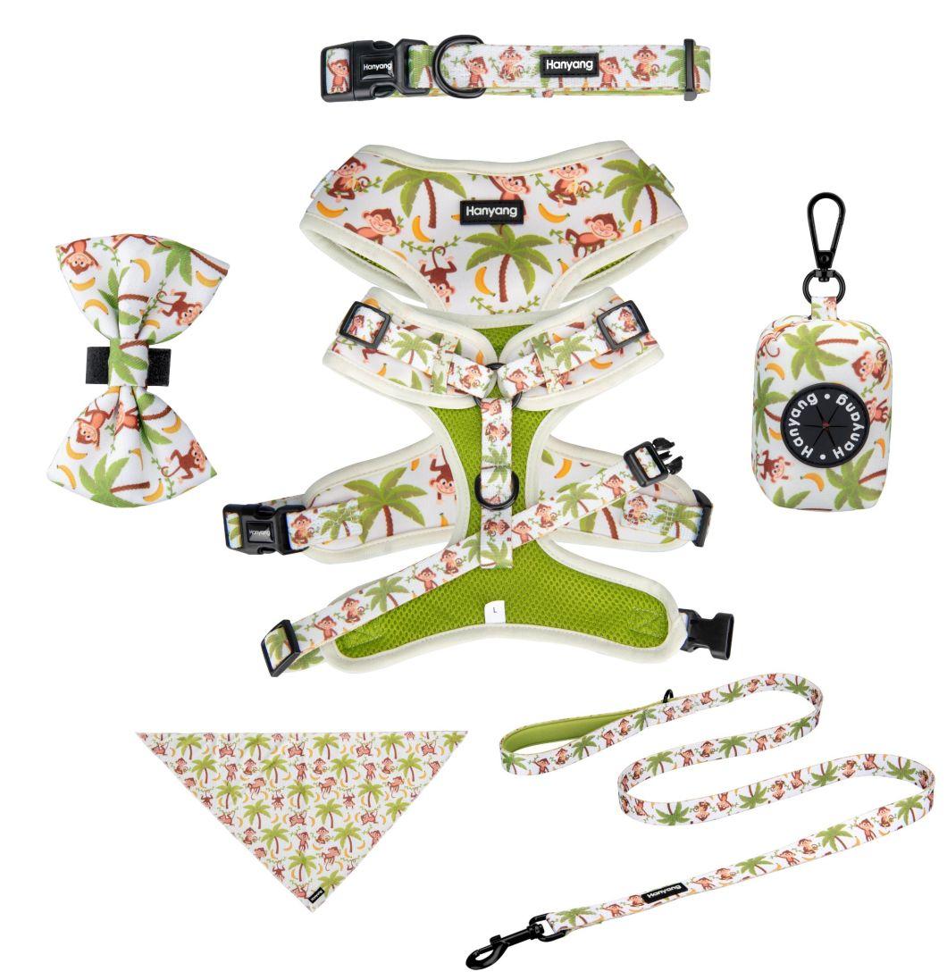 OEM Sublimation Pet Supplies Neck Adjustable Pet Harness Custom Dog Harness with Print Polyester Pet Collar