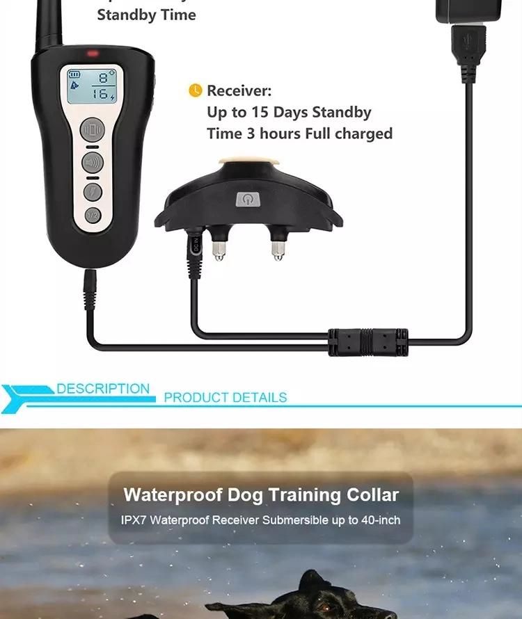 Electric Operated Dog Shock Collar Dog Shock Rechargeable Remote Dog Training Collar
