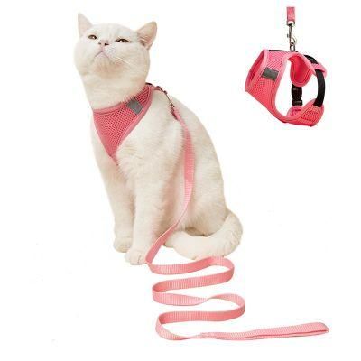Fashion Design Plaid Comfortable Adjustable Escape Proof Cat Harness Vest with Leashes