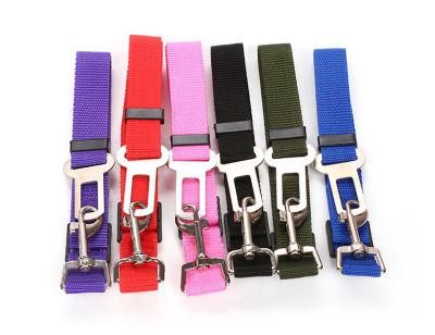 Nylon Fabric Dog Vehicle Seatbelts Safety Adjustable Convenient Dog Seat Belt