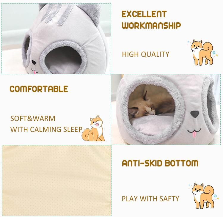 Removable Cat Bed House Semi-Enclosed Pet Dog Cat Nest Kennel Deep Sleep Pad Pet House for Small Dog and Cats Pet Products Pet Bed