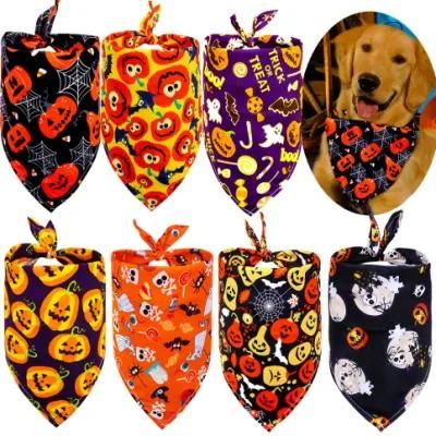 Halloween Dog Bandana, , Pet Kerchief Scarf Dog Triangle Bibs Washable Cat Scarf Accessories for Halloween Holiday Christmas