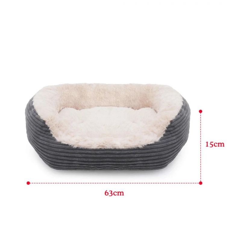 Pet Small Dog Bed Warm House Solid Colored Square Bed