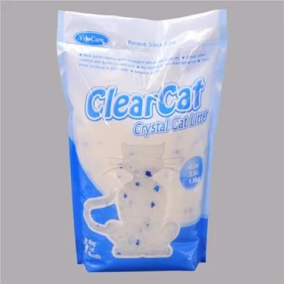 Eco-Friendly High Adsorption Dust Free 3% Blue or Pink 1-8mm Crystal 3.8L No Clumping Silicone Cat Litter