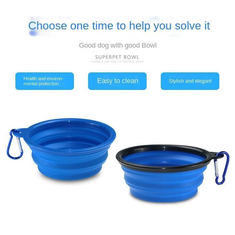 Pet Supplies Large and Small TPE Folding Silicone Pet Bowl Portable Dog Bowl