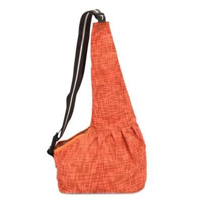 Yarn Dyed Hands Free Reversible Sling Adjustable Pet Shoulder Bag Cat Pet Supply