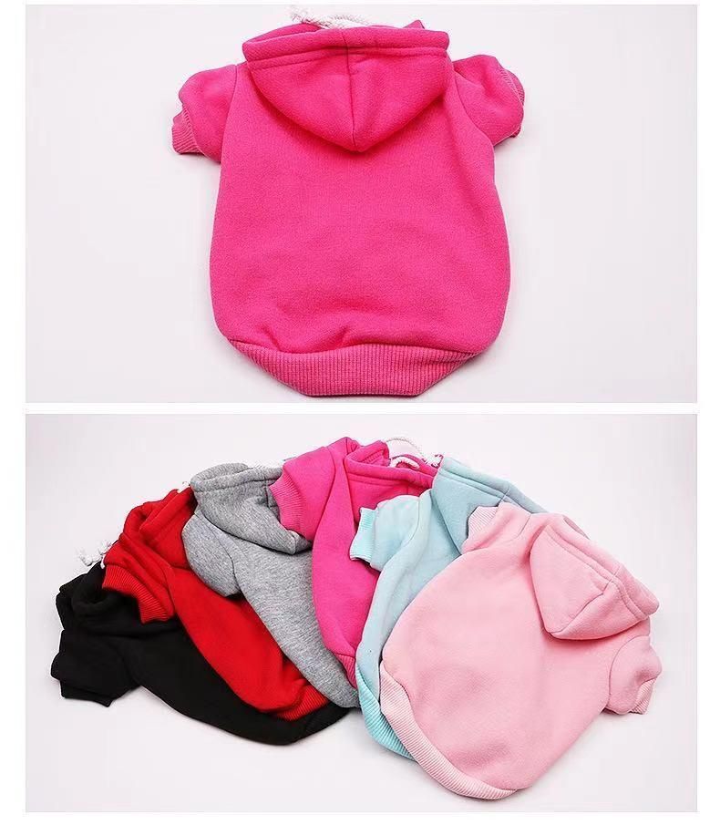 Pet Clothes Hooded Sweater Vest Solid Color Dog Clothing Hoodie Accessories