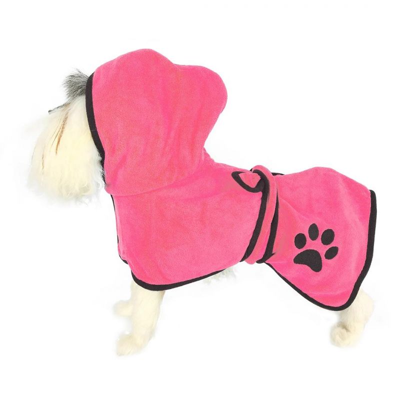 Soft Towel Robe Dog Cat Bathrobe Grooming Quick Drying Pet Apparel