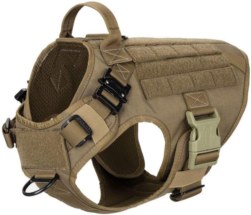 Tactical Dog Harness with 2X Metal Buckle Working Dog Molle Vest