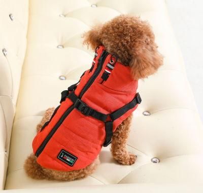 Wholesale Fashion Autumn Winter, Thick Cotton Keep Warm Orange Stocked Pet Vest Clothing