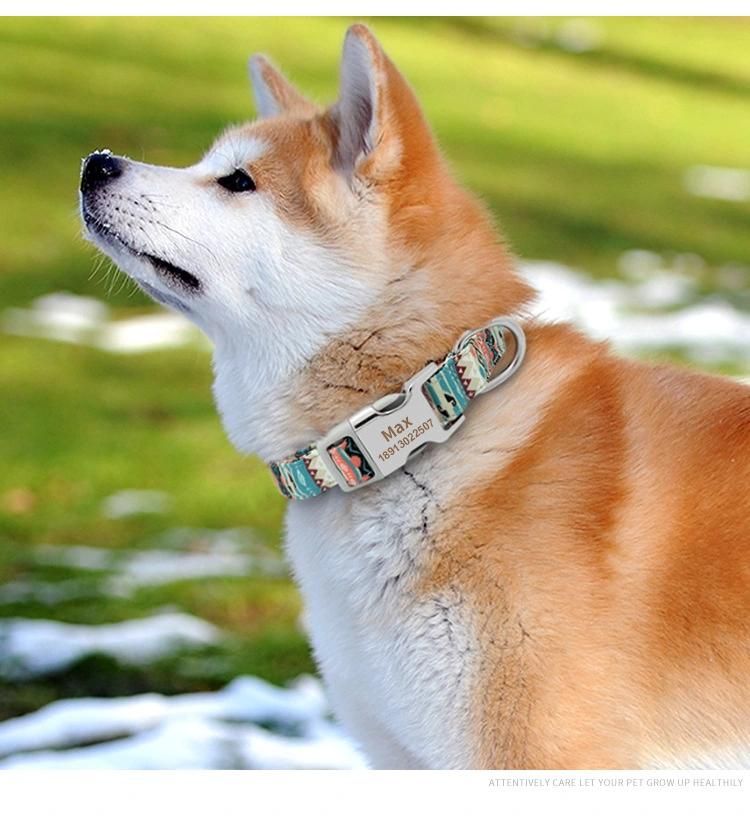 No Minimum Order Quantity Custom Pattern Dog Accessories Polyester Luxury Pet Collar